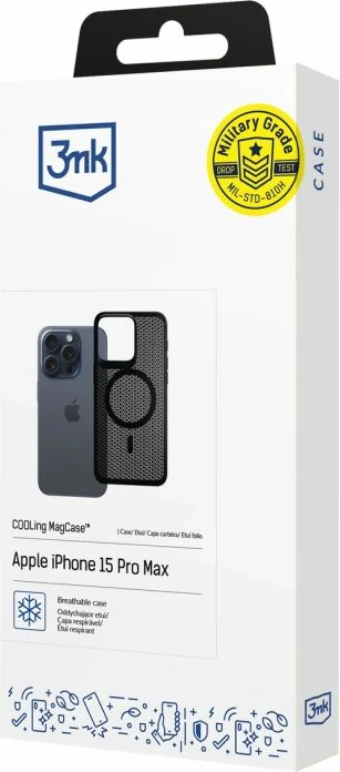 Kllapë telefoni 3mk COOLing MagCase për iPhone 15 Pro Max, e zezë