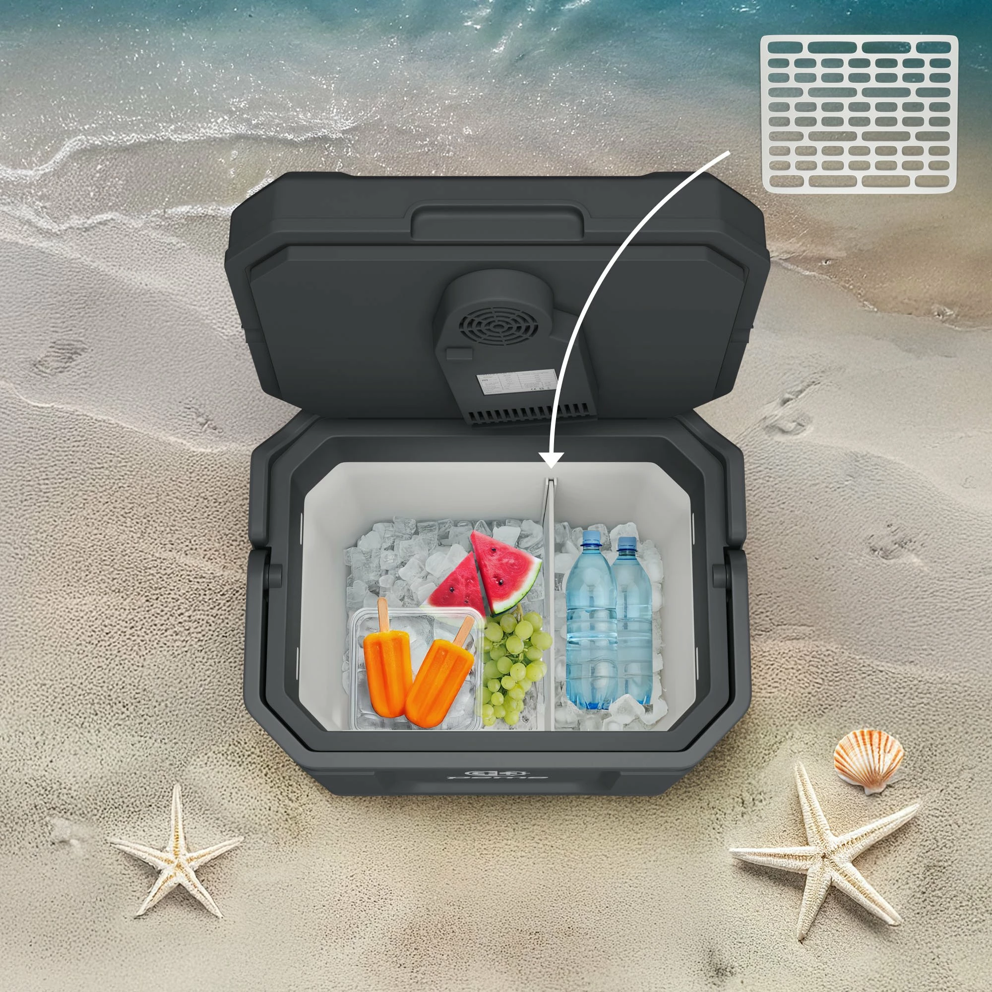Frigorifer udhëtimi Peme Trip 31.5 L, ftohje/ngrohje, Bluetooth, USB, 12V/230V, i zi