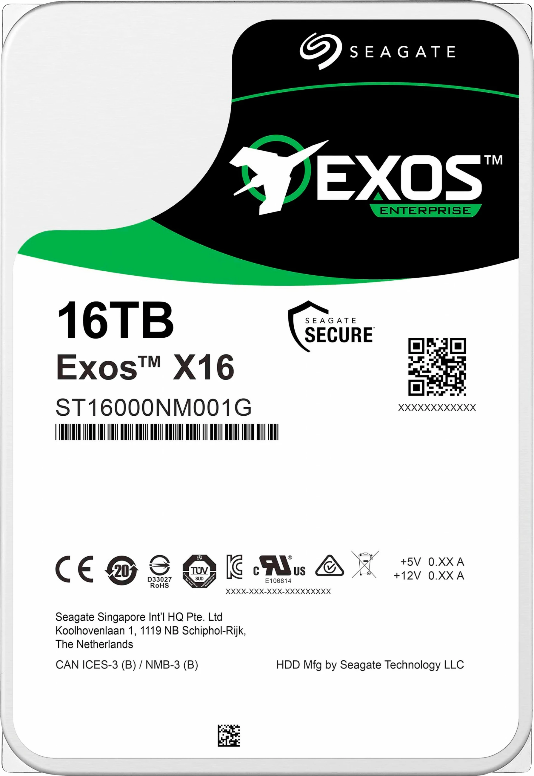 Hard disk Seagate Exos X16, 16 TB, 7200 RPM, 256 MB, 3.5", Serial ATA III