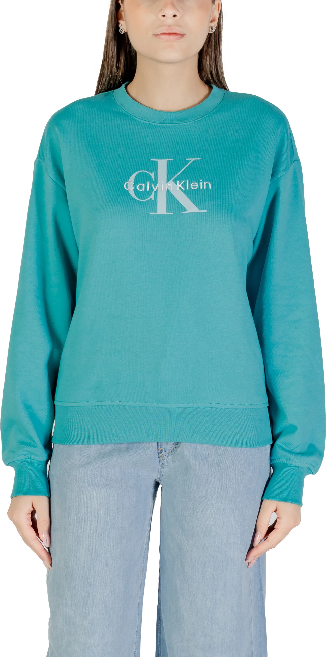Duks për femra Calvin Klein Jeans LS Monologo French T LV047B234G, blu e çelët