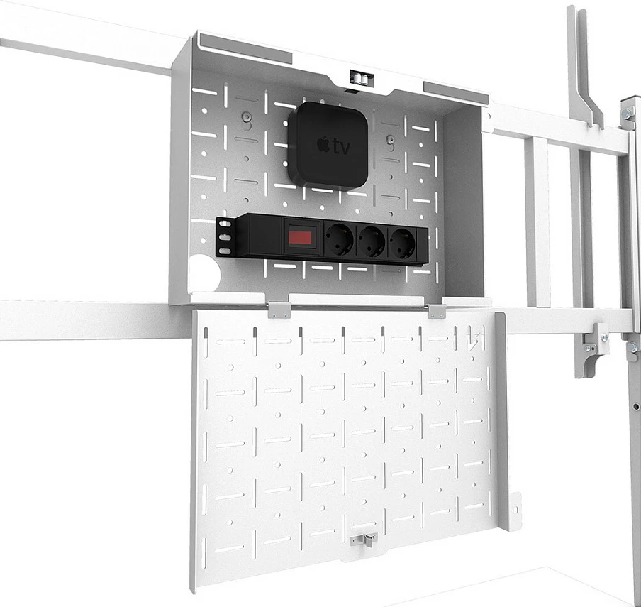 Karrocë multimedia Neomounts FL50-575WH1 MOVE Go XL, për ekran 65"+, VESA, 125 kg, e bardhë