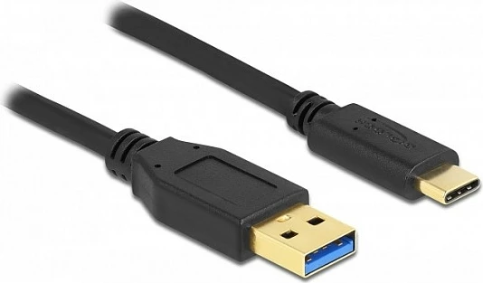 Kabllo USB DeLOCK USB-A në USB-C, 2 m, USB 3.2 Gen 1, 5 Gbit/s, e zezë