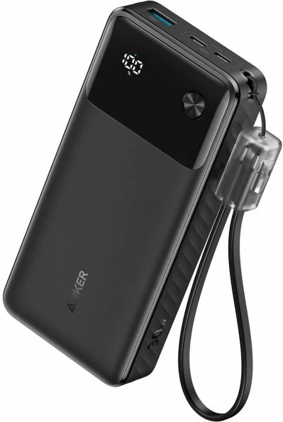 Powerbank Anker A1384G11 20000mAh 30W PD, kabllo USB-C, e zezë