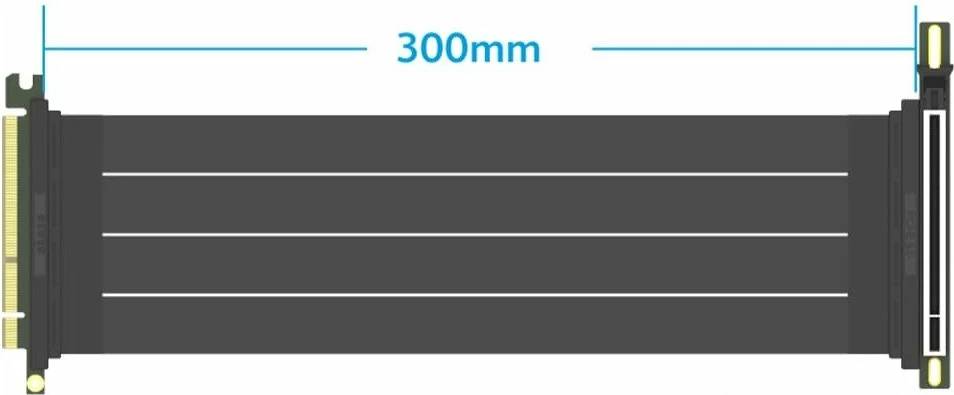 Kabllo riser PCIe 5.0 x16 Akasa Riser Black X3 Mark V AK-CBPE05-30B 300mm deri 128 GB/s, e zezë, 1 copë