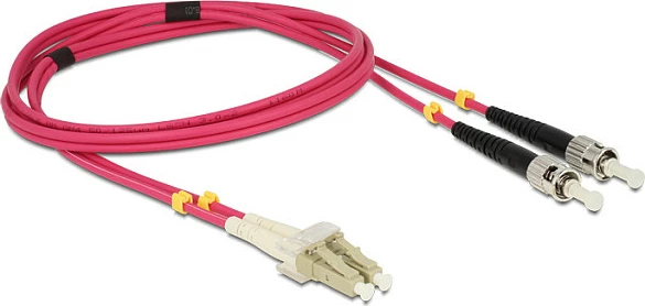 Kabllo fiber optike DeLOCK LC-ST, OM4 multimode, duplex, 2 m, vjollcë