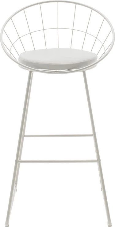 Karrige për bar, metalike, jastëk PVC, ngjyrë bardhë