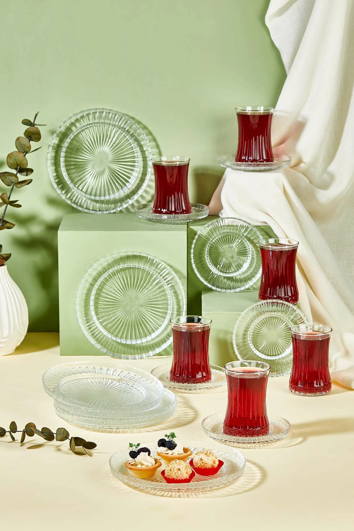 Set çaji prej xhami, 18 copë, Hermia, Riva