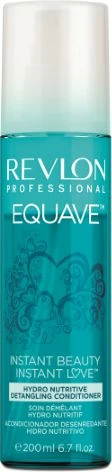 Kondicioner spraj pa shpëlarje Revlon Equave Instant Beauty Love Hydro 200 ml, hidratues për flokë të thatë dhe të dëmtuar, turkiz