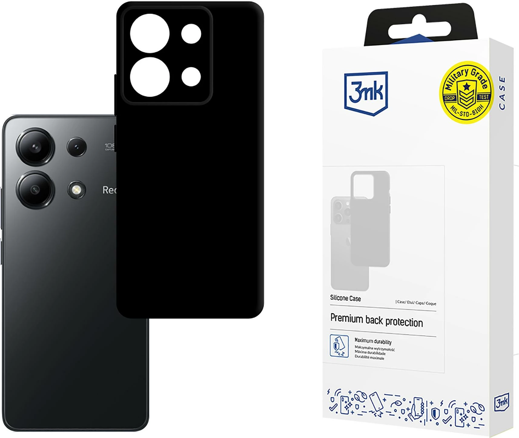 Mbështjellës silikoni 3mk për Xiaomi Redmi Note 13 4G/5G, i zi