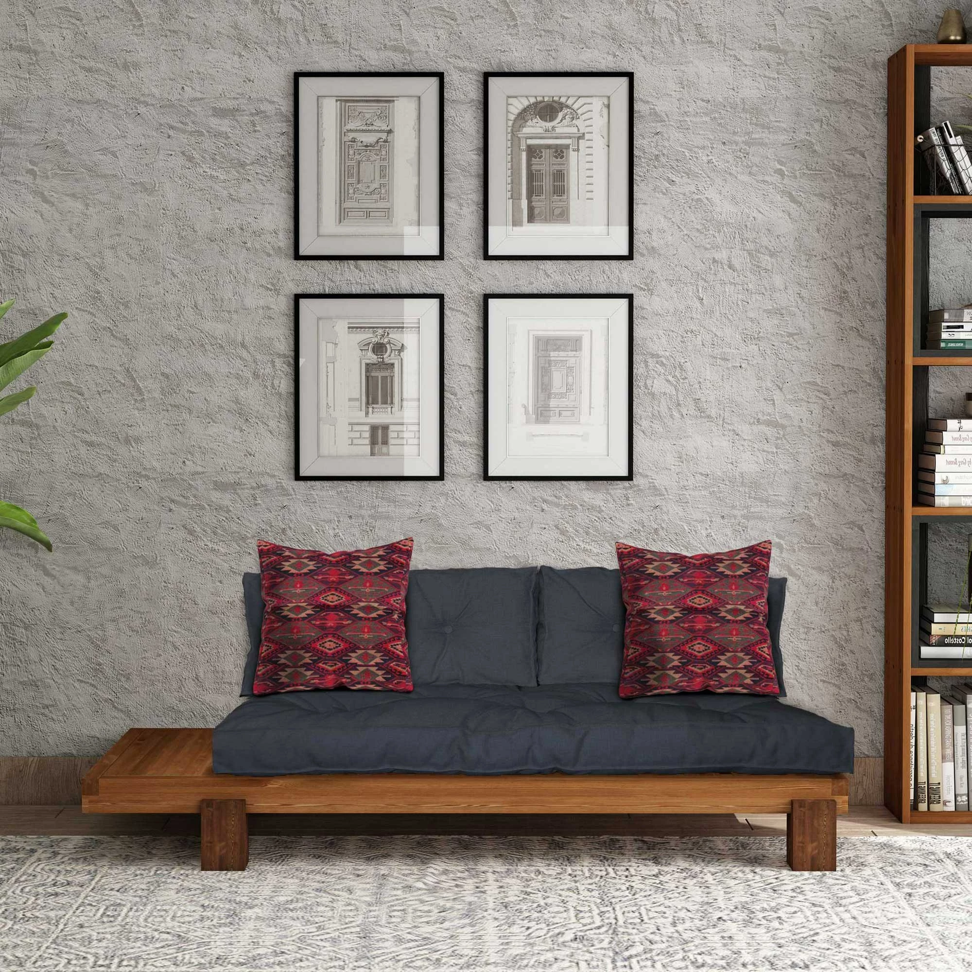 Kolltuk lounge Atelier del Sofa, ngjyrë teak dhe blu e errët, CPT8378-200