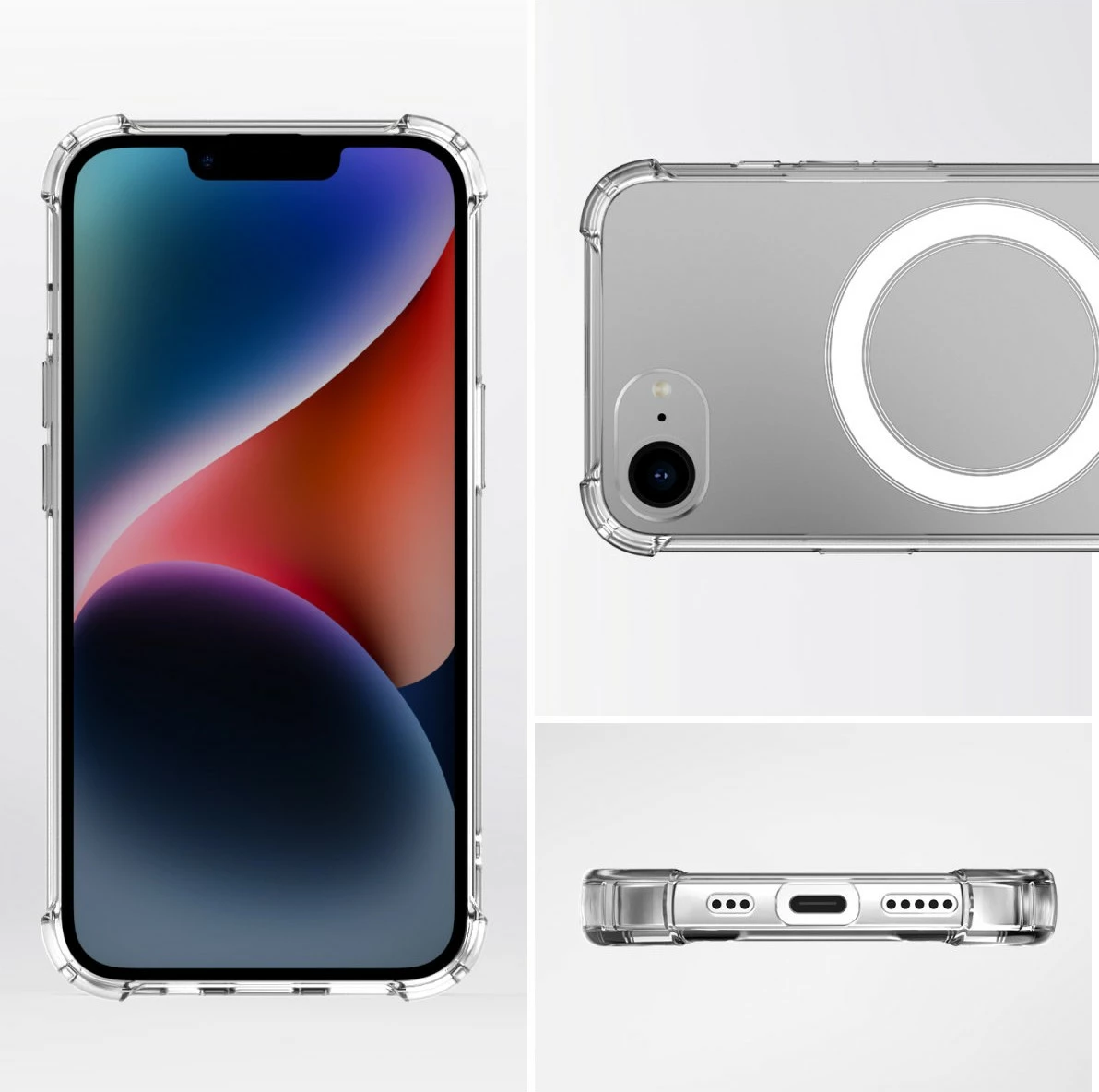 Mbështjellës 4smarts për iPhone SE 4.Gen, MagSafe, transparent