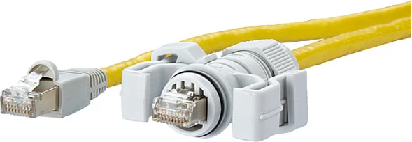 Kabllo patch METZ CONNECT E-DAT Industry V6, Cat6 S/FTP, RJ45-RJ45, 1 m, IP67, e verdhë