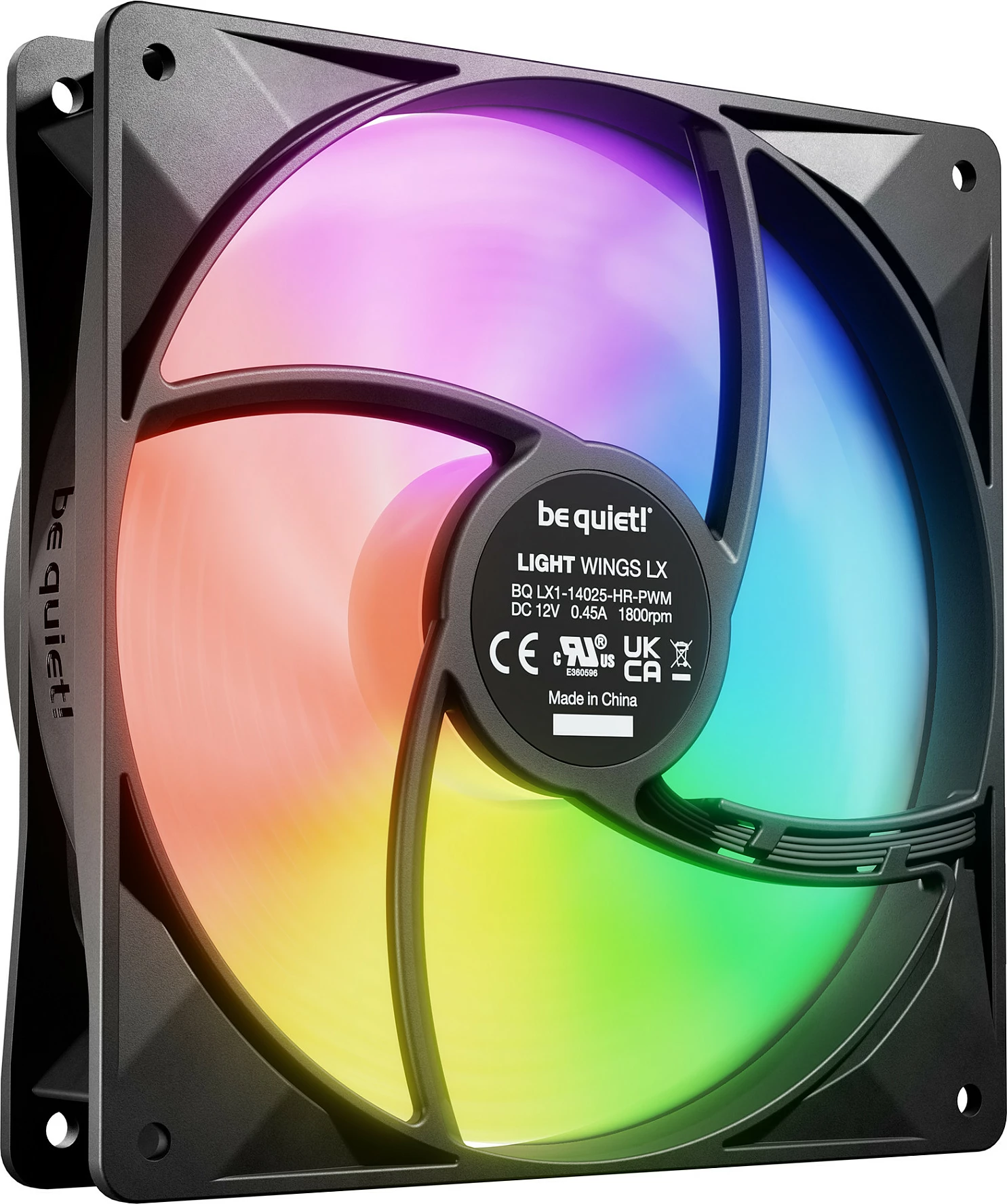 Ventilator kasë Be Quiet! LIGHT WINGS LX PWM high-speed 140mm Triple-Pack, ARGB, i zi
