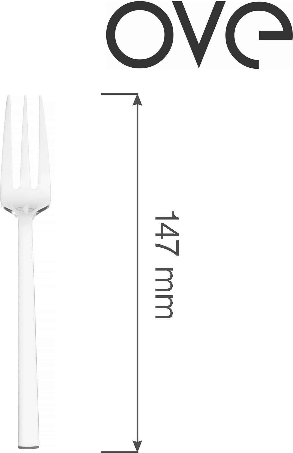 Pirun torte OVE Lugano 147 mm çelik inox 18/10 set 12 copë, argjend