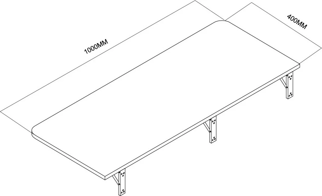 raft palosës mural, Maclean MC-128 WD, 100x40 cm, ngarkesë 50 kg, e bardhë/dru