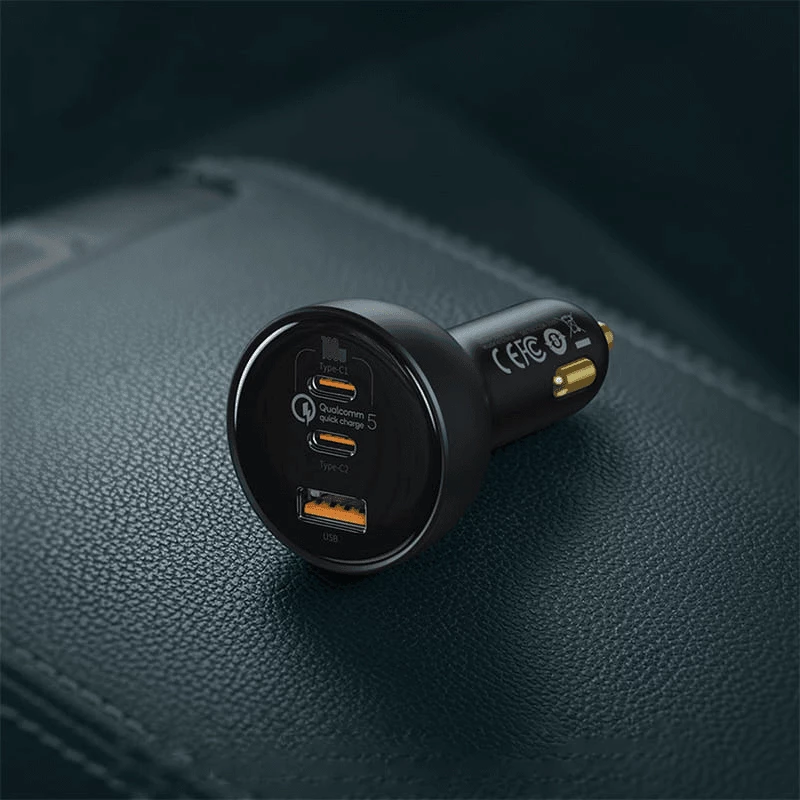 Karikues për veturë BASEUS TZCCZM-0G 160W, 1x USB-A + 2x USB-C, PD/QC 5.0, zi
