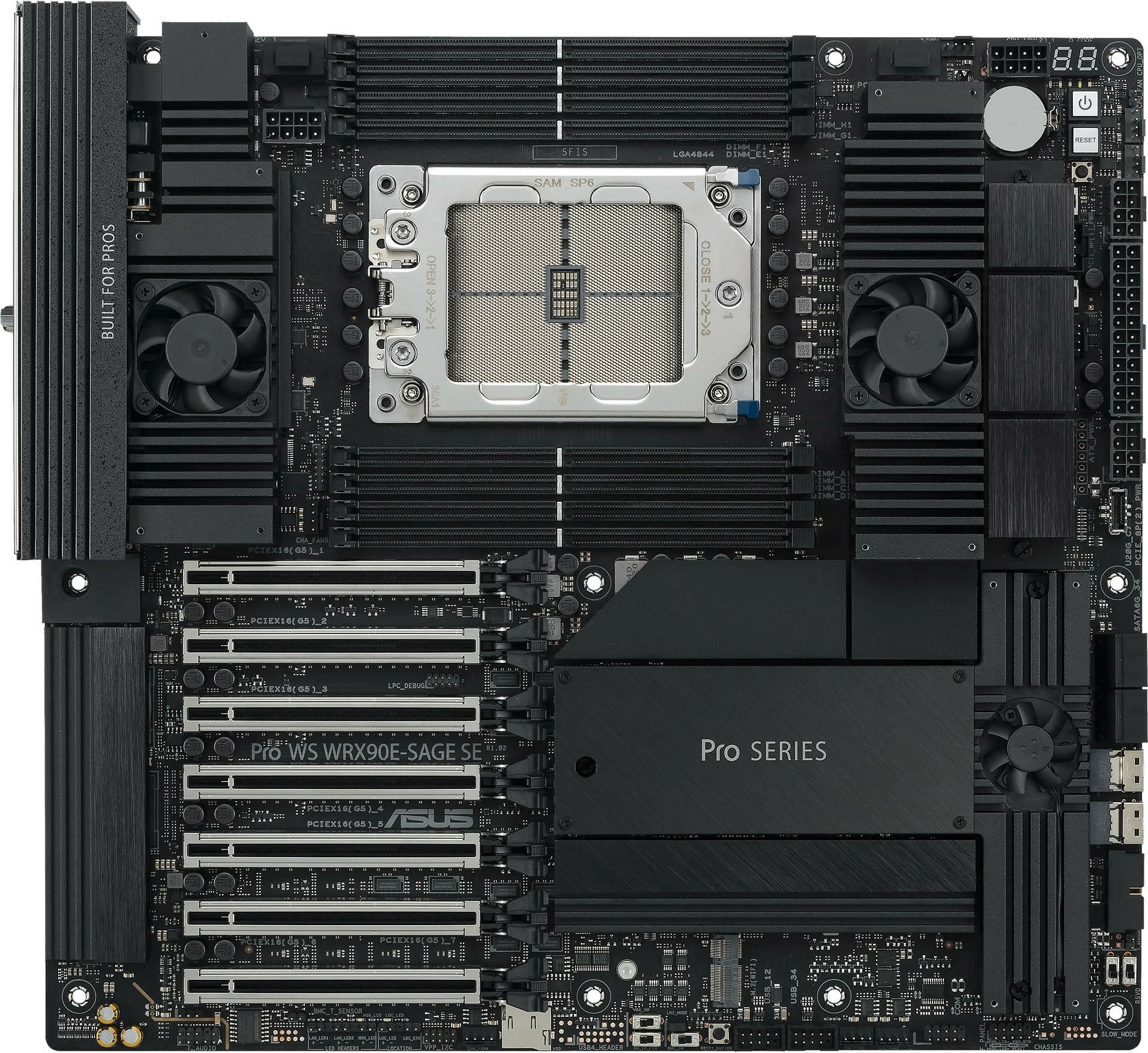 Pllakë amë ASUS PRO WS WRX90E-SAGE SE, AMD, Socket sTR5, DDR5-SDRAM, Octa-channel