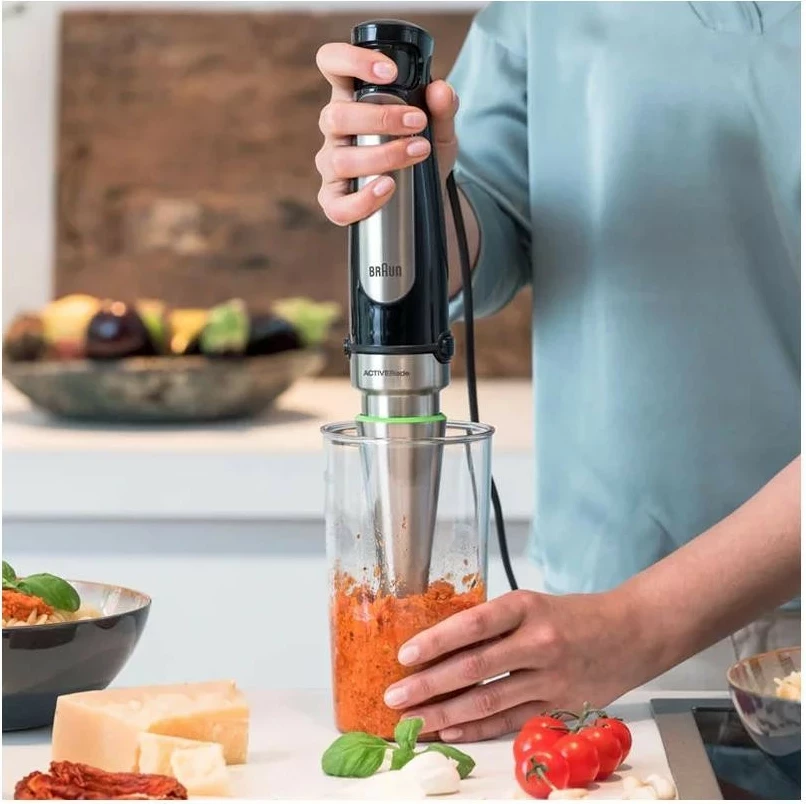 Blender dore Braun MultiQuick 7 MQ7075X 1000W, set me aksesorë, zi/argjend