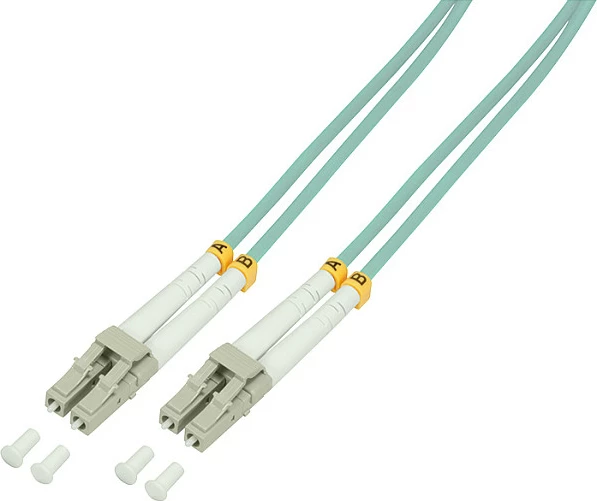Kabllo fibër optike LogiLink OM3 LC-LC Duplex 30m, aqua