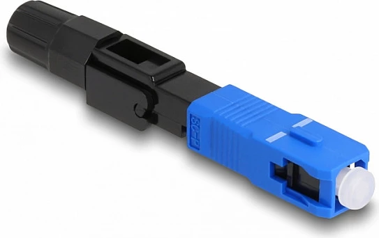 Konektor i shpejtë fibër optike DeLOCK SC/UPC Simplex, single-mode, mashkull, zi/blu