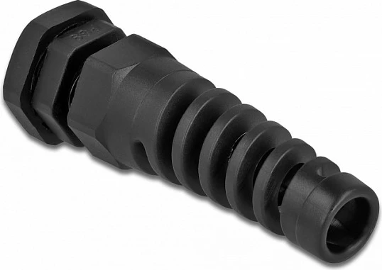Glande kabllo DeLOCK PG9 me strain relief, IP68, 4-8 mm, e zezë