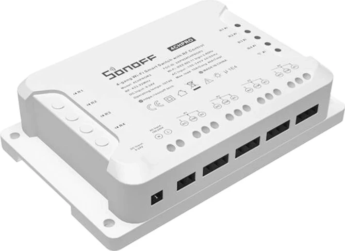 Switch i mençur Sonoff 4CHPROR3, WiFi, 4 kanale, i bardhë