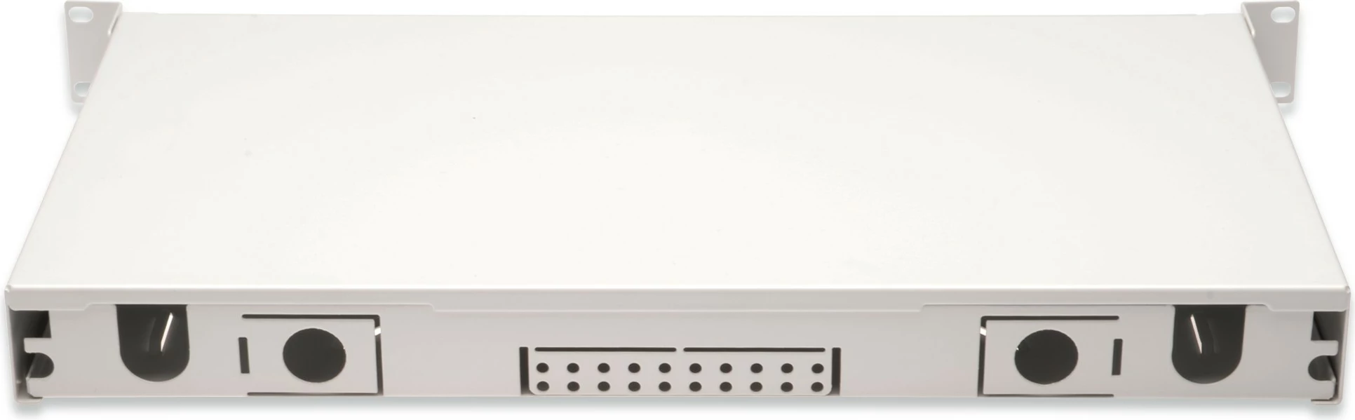 Panel menaxhimi kabllosh Digitus FO splice box 1U, 12x LC DX, OM4, çelik, gri