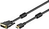 Kabllo HDMI në DVI-D Goobay, 2m, 1080p, kontakte të arta, e zezë
