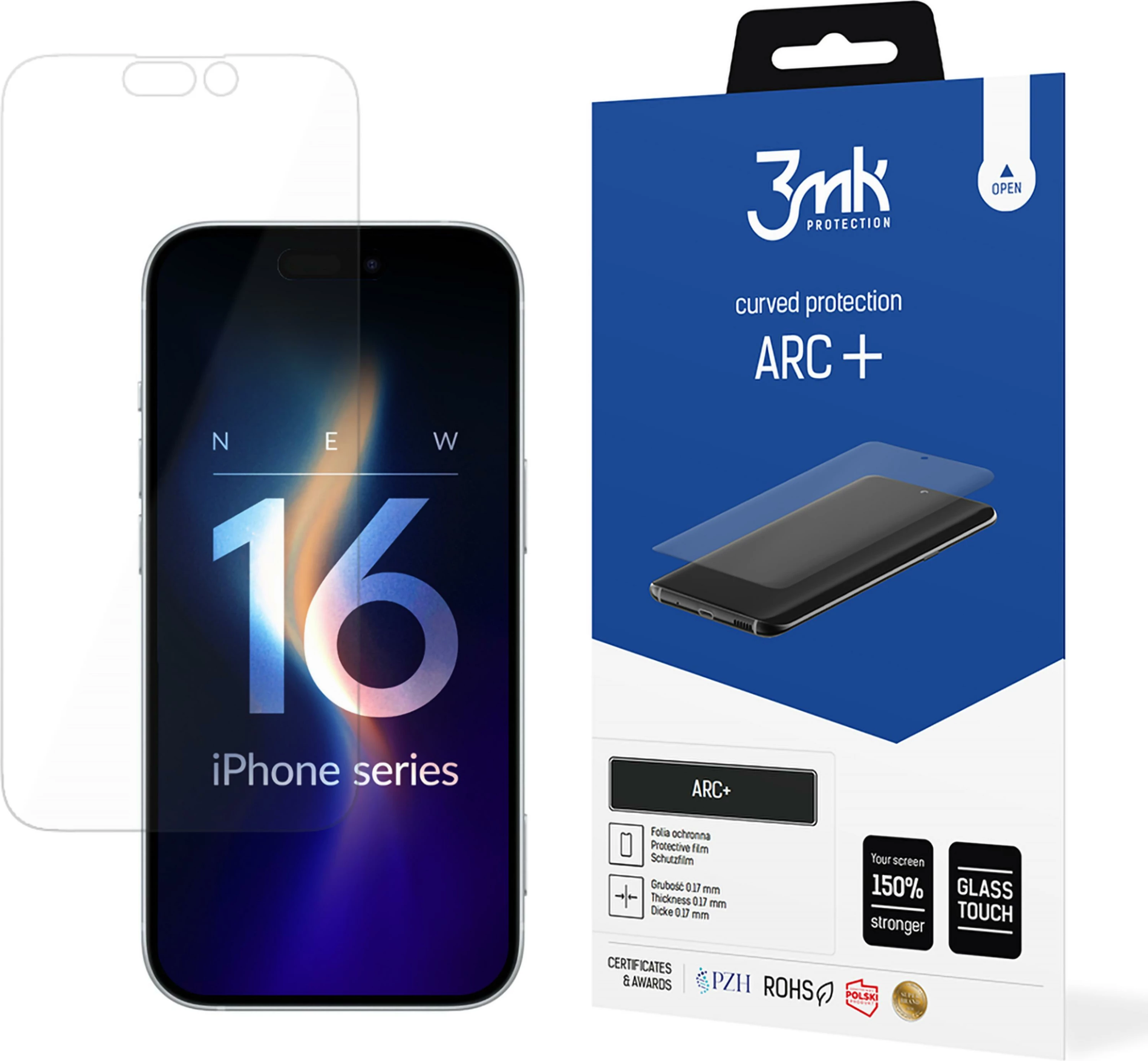 Mbështjellës ekranit 3mk ARC+ për iPhone 16 Pro, Transparent