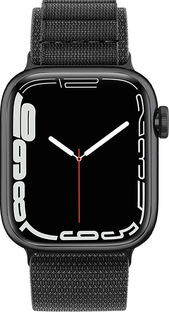 Rrip Alpine për Apple Watch Hurtel, plastikë, kapëse çeliku, 42/44/45/49 mm, zi