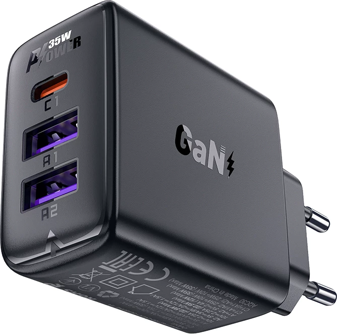 Karikues muri Acefast A57, 35W, 3 porta (2x USB-A + USB-C), GaN, i zi