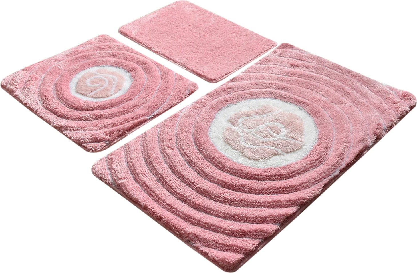 Set tapetesh për banjo akrilik (3 copë), Mijolnir Floria, rozë