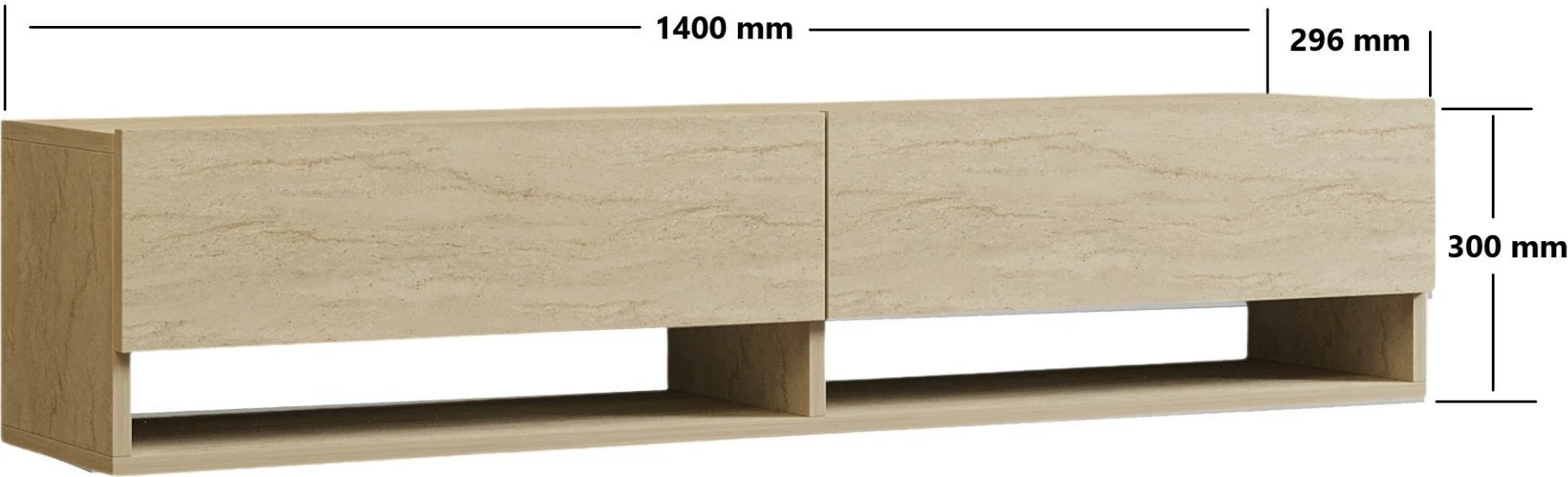 Komodë TV Hanah Home, Arges - ngjyrë travertin