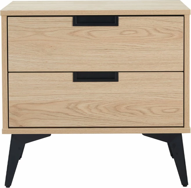 Komodinë NEON me 2 sirtarë, natyrale, 58x39x55