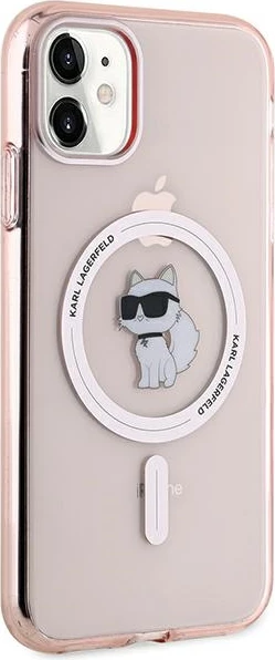 Mbështjellës Karl Lagerfeld IML Choupette MagSafe për iPhone 11/XR, rozë