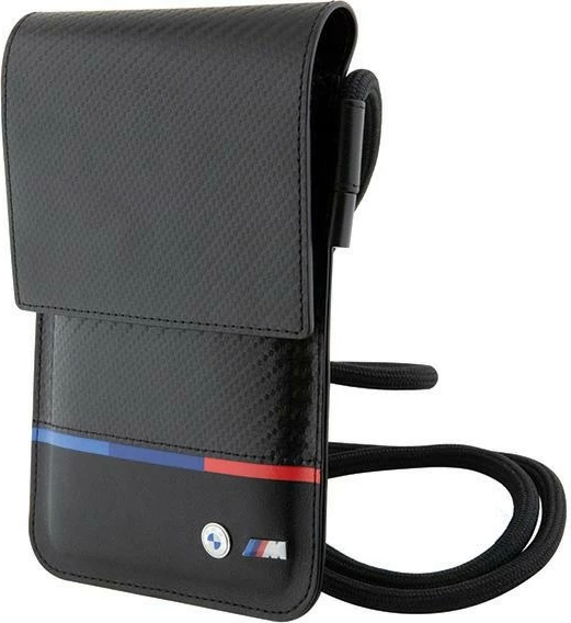 Çantë portofol BMW Carbon Tricolor Line, për celular, e zezë