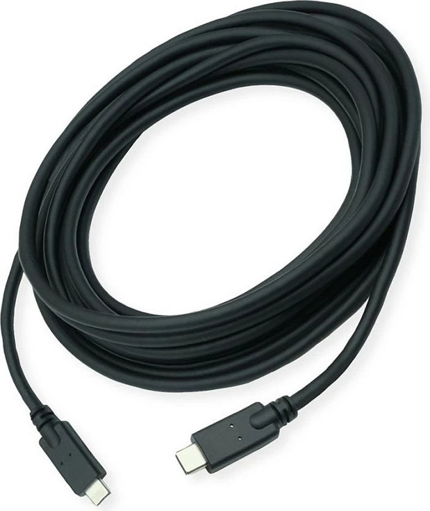 Kabllo USB-C ROLINE 11.02.9066, 6m, USB 3.2 Gen 2, 10Gbps, PD 100W, e zezë