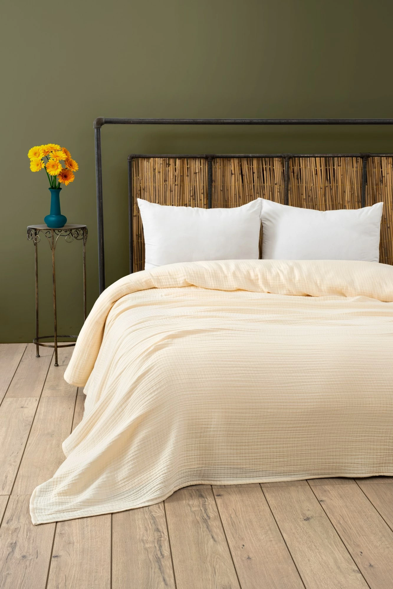 Mbulesë krevati teke, muslin, ngjyrë ecru, L'Essentiel Linge de Maison