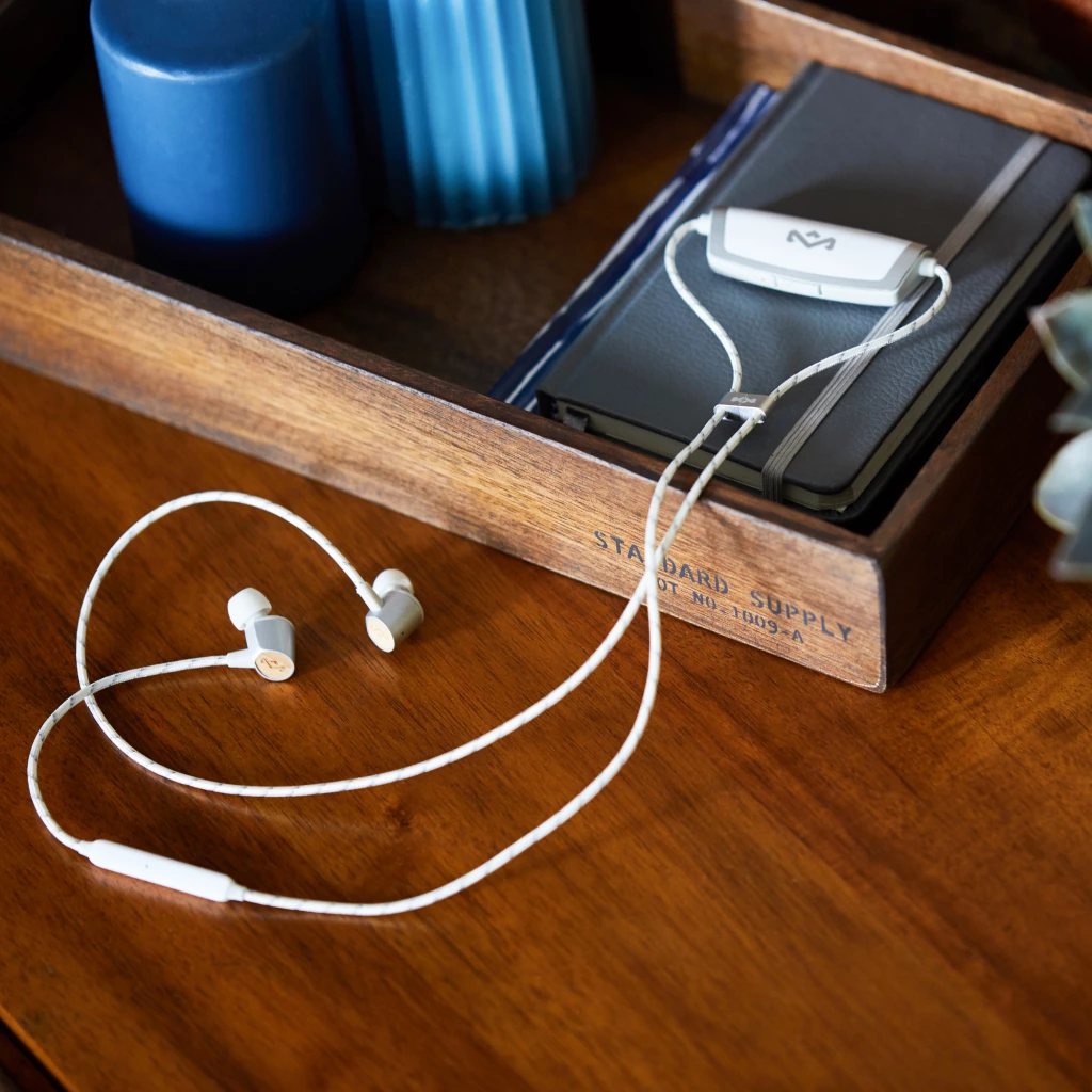 Kufje House of Marley Uplift 2 Bluetooth in-ear, deri 10 orë bateri, me mikrofon, Argjendtë