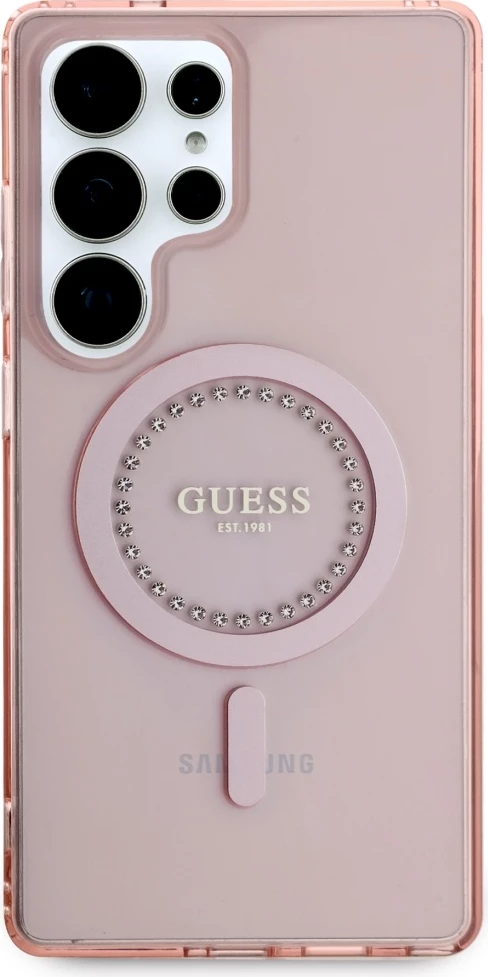 Mbështjellës Guess për Samsung Galaxy S25 Ultra, MagSafe, Rozë