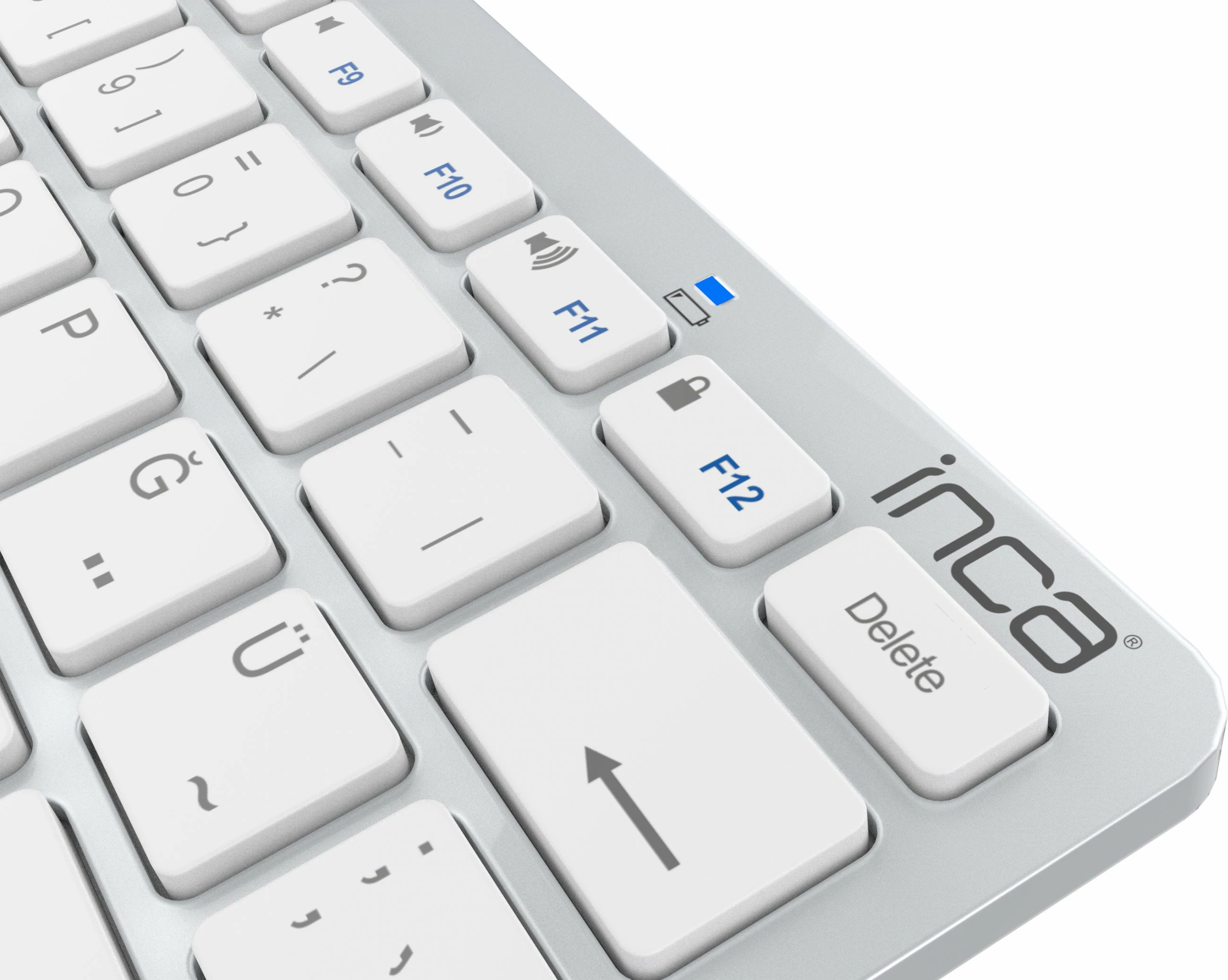 Tastierë Inca IBK-569BT, Bluetooth 3.0, ultrat e hollë, multimedia, 10m, argjendtë