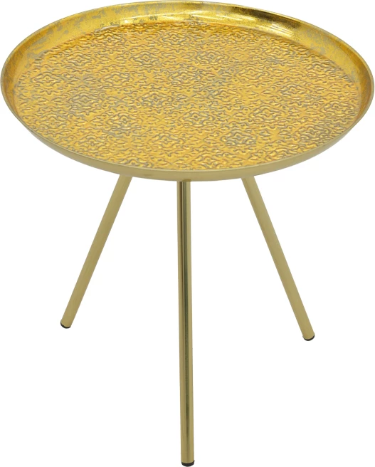 Tavolinë anësore Jacksie Inart metalike, ngjyrë ari, D51x54cm