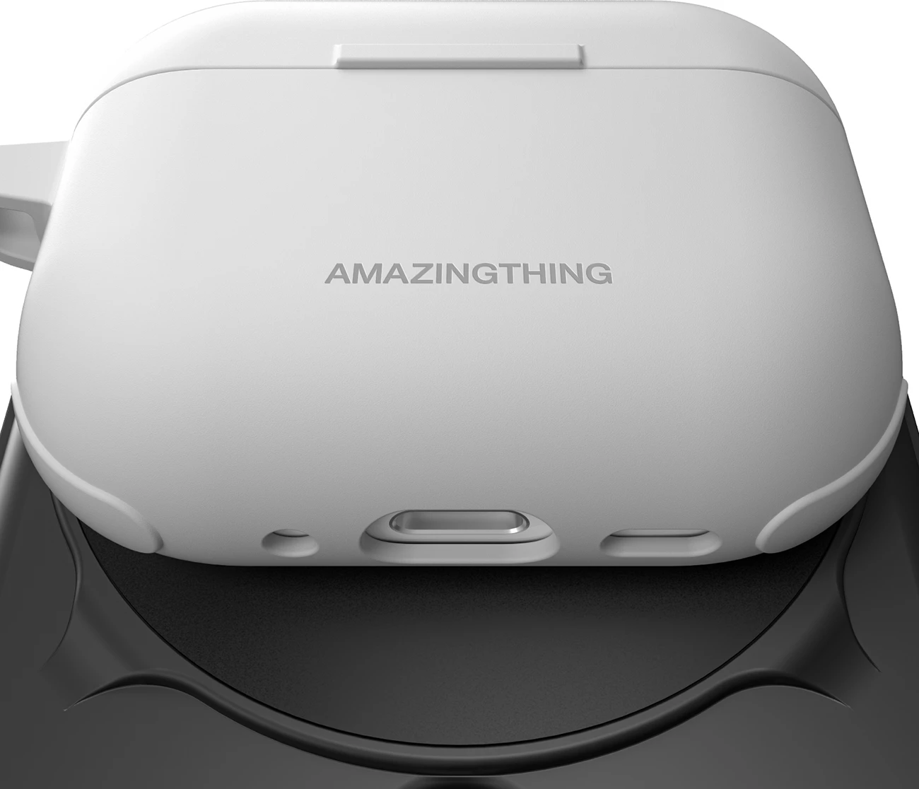 Mbështjellës për kufje, AmazingThing Omni Case Titan, për Apple AirPods Pro 3, me karabinë, përputhje me karikim me valë, material TPU/silikon, e bardhë
