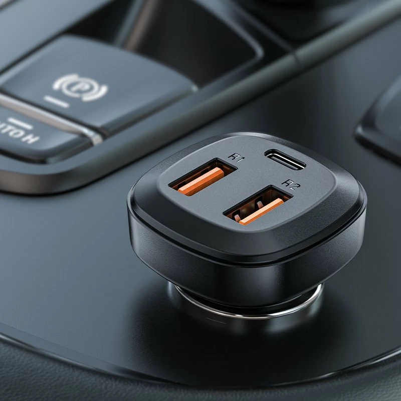 Karikues veture Acefast B9 66W, 2x USB-A + 1x USB-C, karikim i shpejtë, i zi