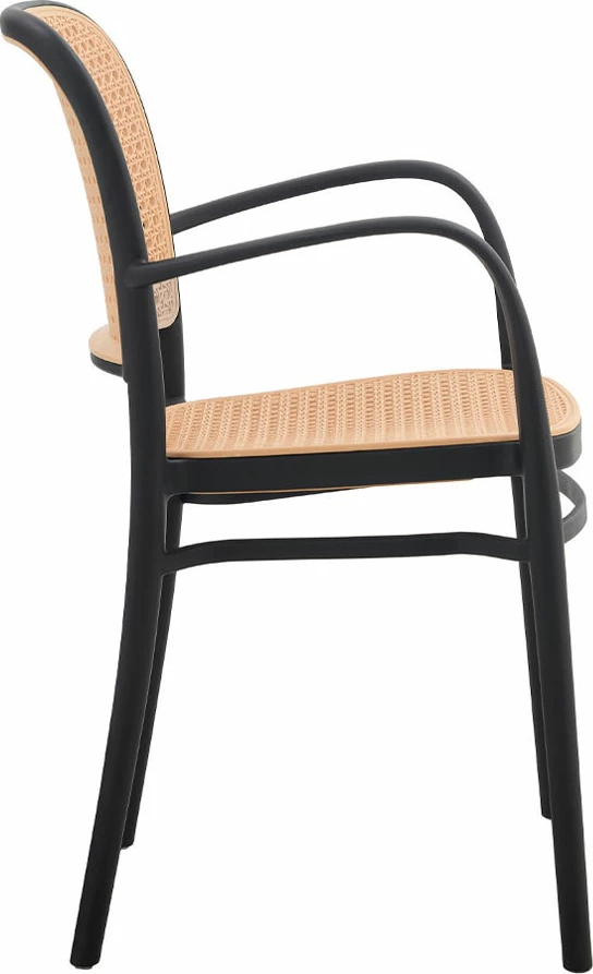 Karrige Vienna, e zezë-natyrale, 55x53x85.5 cm