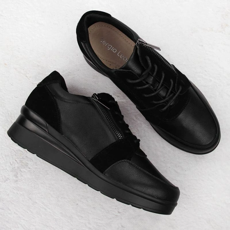 Atlete wedge për femra Sergio Leone PB236-S, të zeza