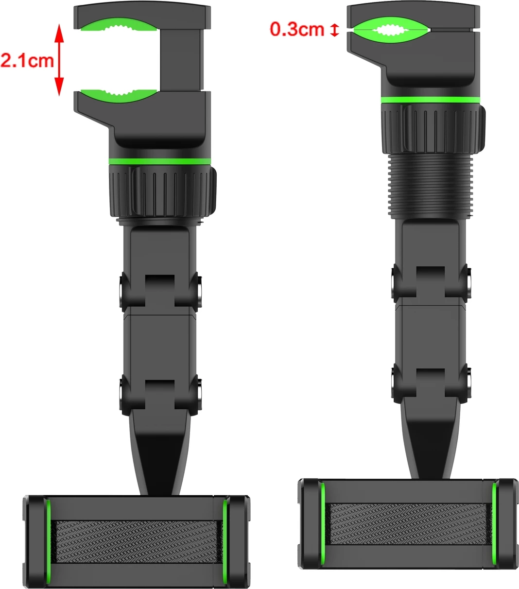 Mbështjellës për celular Hurtel, për pasqyrë të makinës, i rregullueshëm, i zi/gjelbër