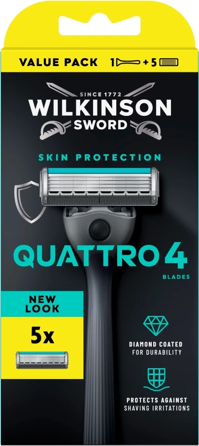Brisk rroje për burra Wilkinson Quattro 4 Skin Protection, 5 copë