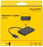 Splitter DisplayPort DeLOCK 1.4 MST, 1x DP në 4x DP, 8K, i zi