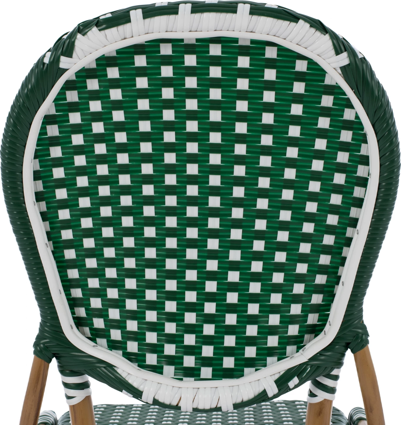 Karrige alumini pamje bambuje me thurje jeshile dhe bardhë FH5792.01 47x55x98 cm